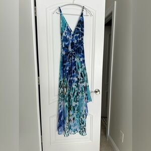 VENUS Vibrant Blue and Green High Low Bathing Suit Cover